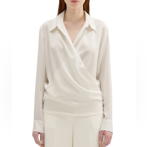 Ivory - Theory Wrap Blouse - Picture 1 of 5